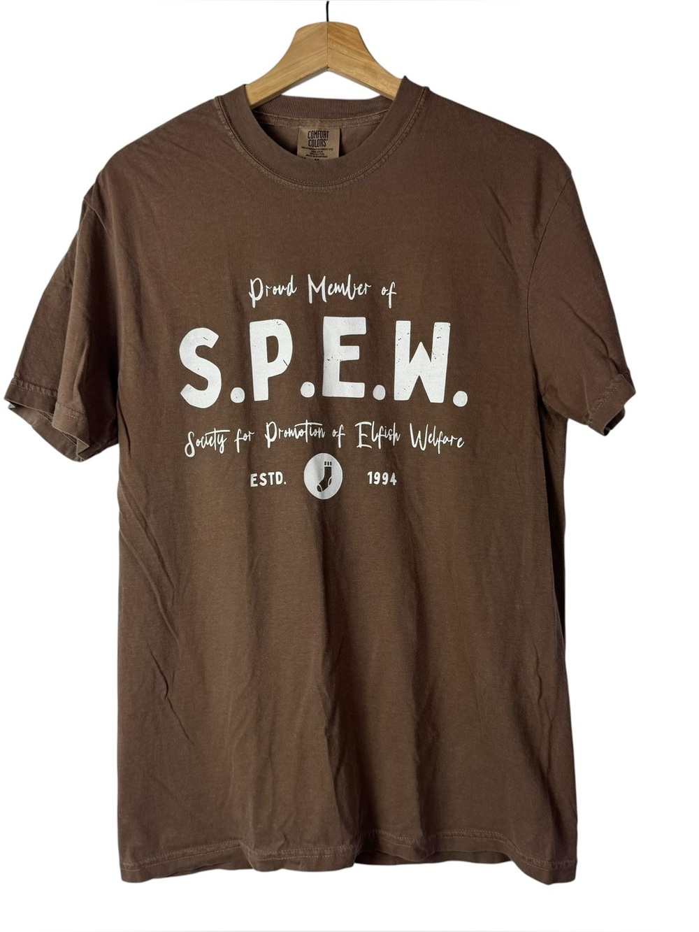 Boutique Comfort Colors Brown SPEW Harry Potter Short Sleeve T-Shirt M